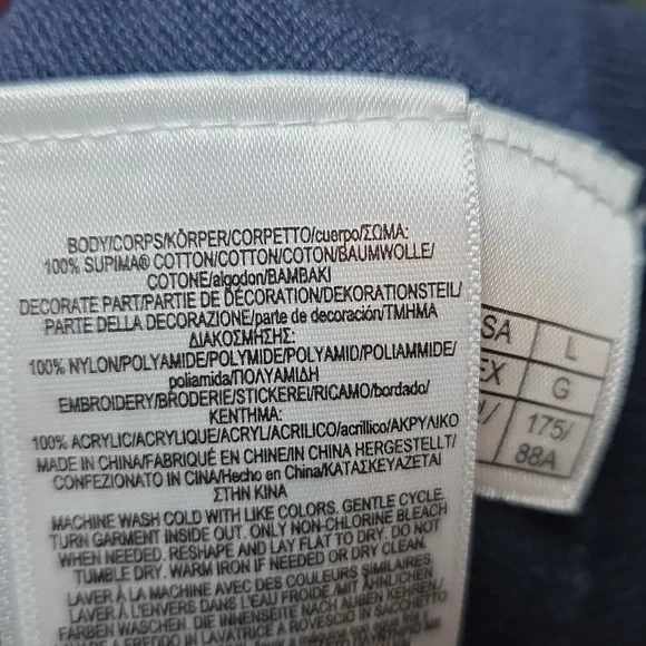 Brooks Brothers Navy Cardigan with Floral Embroidery,sz L. - Picture 5 of 6